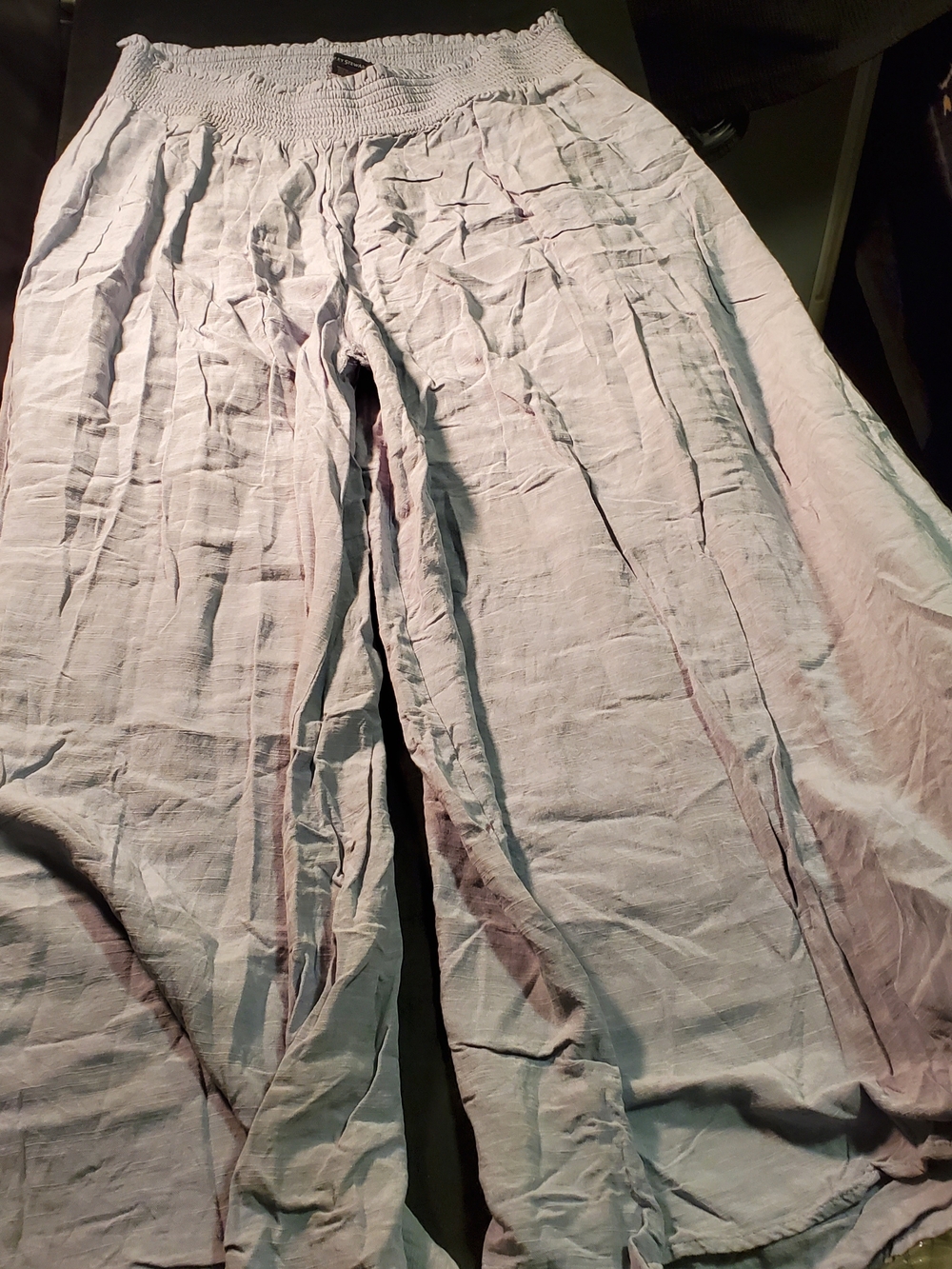Ashley Stewart Light Ligth Blue Size18/20 Wide-Leg Smocked Waist Pants